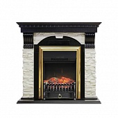 Каминокомплект Royal Flame Dublin арочный сланец белый (темный дуб)+Fobos FX Brass