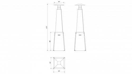 Газовый нагревательUMBRELLA/BS/C/G31/37MBAR/S/ZE - без стоек, черный, с газовым оборудованием