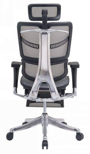 Ортопедическое кресло Expert Fly Серое с подножкой